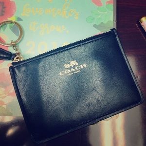 Coach coin purse keychain. Black EUC. Cute